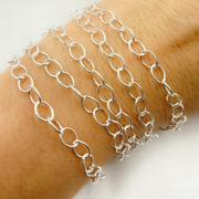 V189SS. Sterling Silver Smooth Oval Link Chain